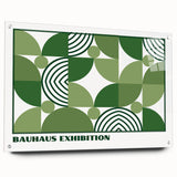 Bohemian Wall Art | Green Bauhaus Geometric Boho Canvas | Eclectic Art Print