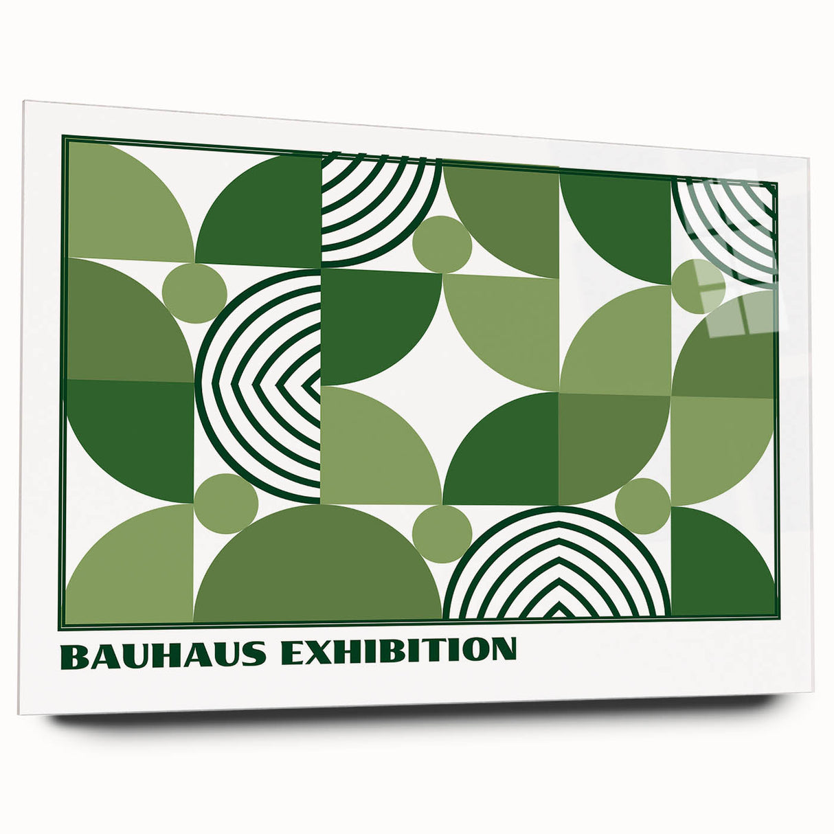 Bohemian Wall Art | Green Bauhaus Geometric Boho Canvas | Eclectic Art Print
