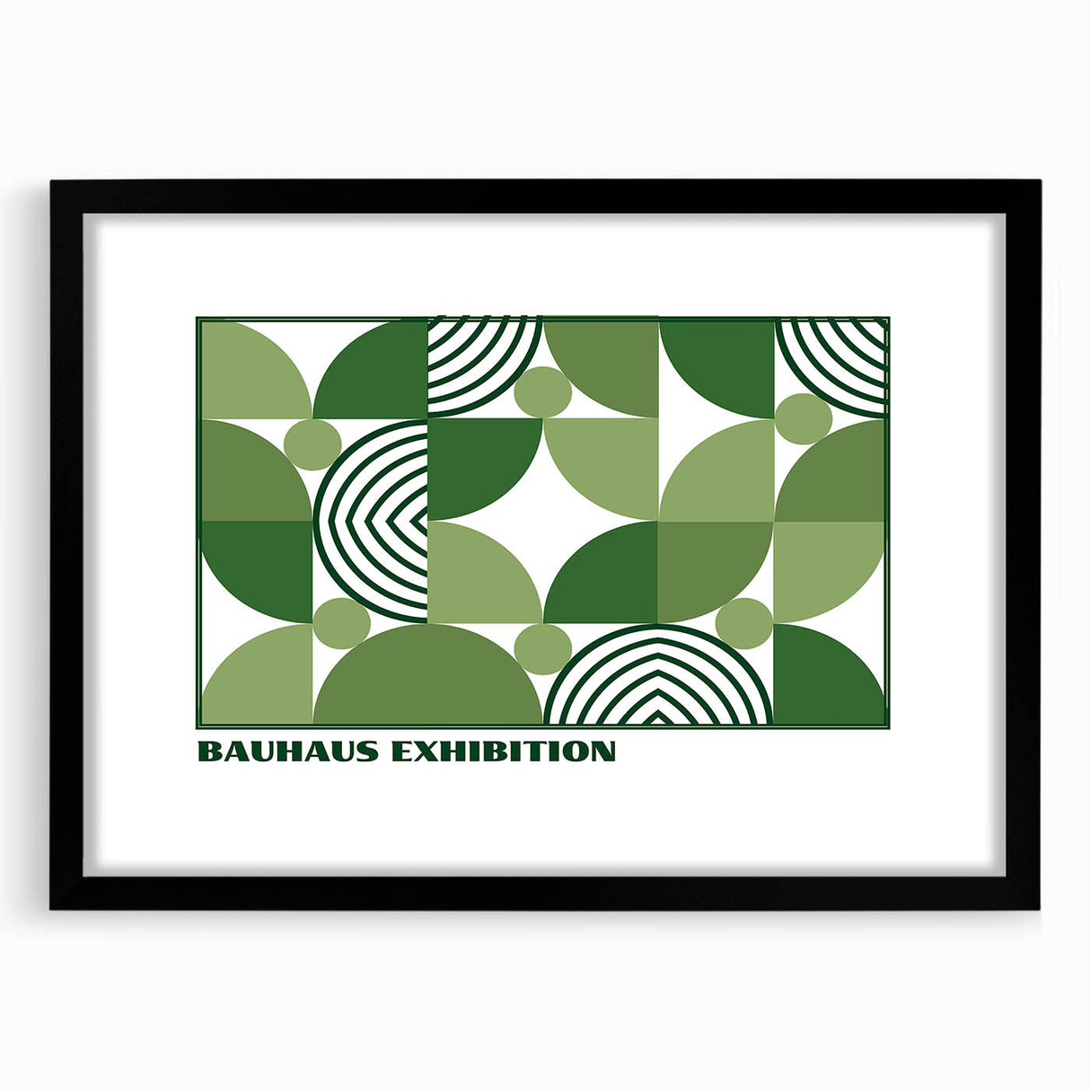 Bohemian Wall Art | Green Bauhaus Geometric Boho Canvas | Eclectic Art Print