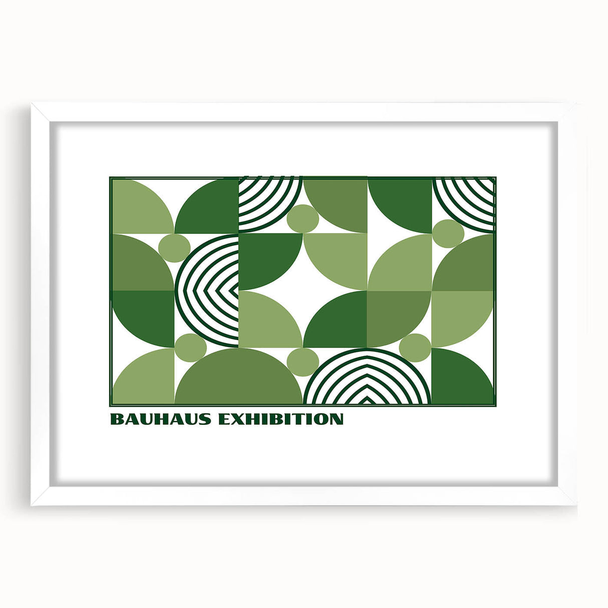 Bohemian Wall Art | Green Bauhaus Geometric Boho Canvas | Eclectic Art Print