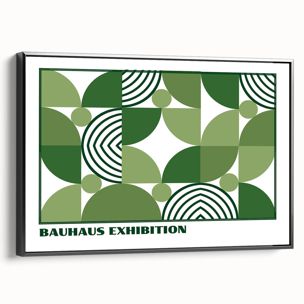 Bohemian Wall Art | Green Bauhaus Geometric Boho Canvas | Eclectic Art Print