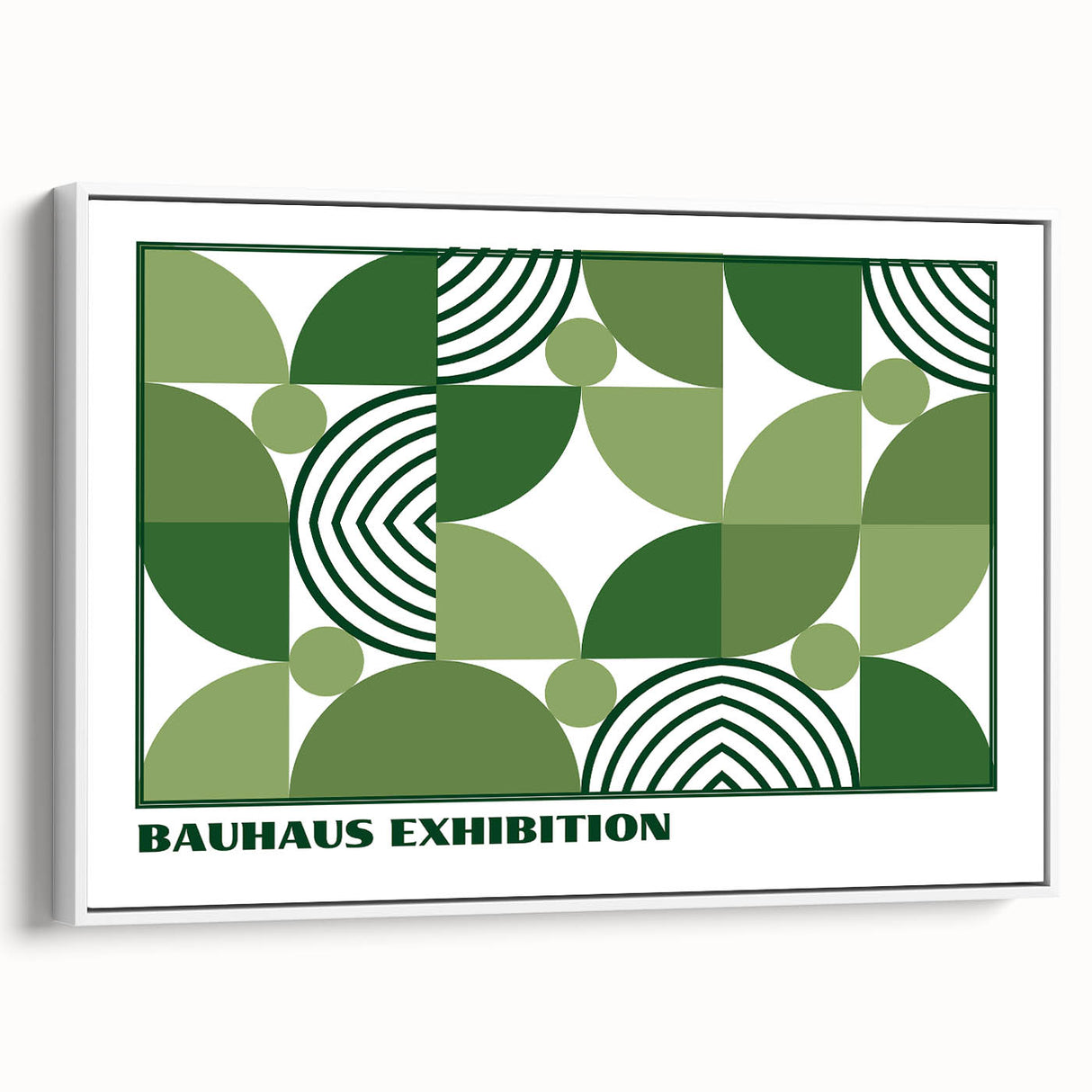 Bohemian Wall Art | Green Bauhaus Geometric Boho Canvas | Eclectic Art Print