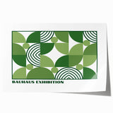 Bohemian Wall Art | Green Bauhaus Geometric Boho Canvas | Eclectic Art Print