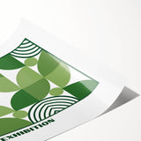 Bohemian Wall Art | Green Bauhaus Geometric Boho Canvas | Eclectic Art Print