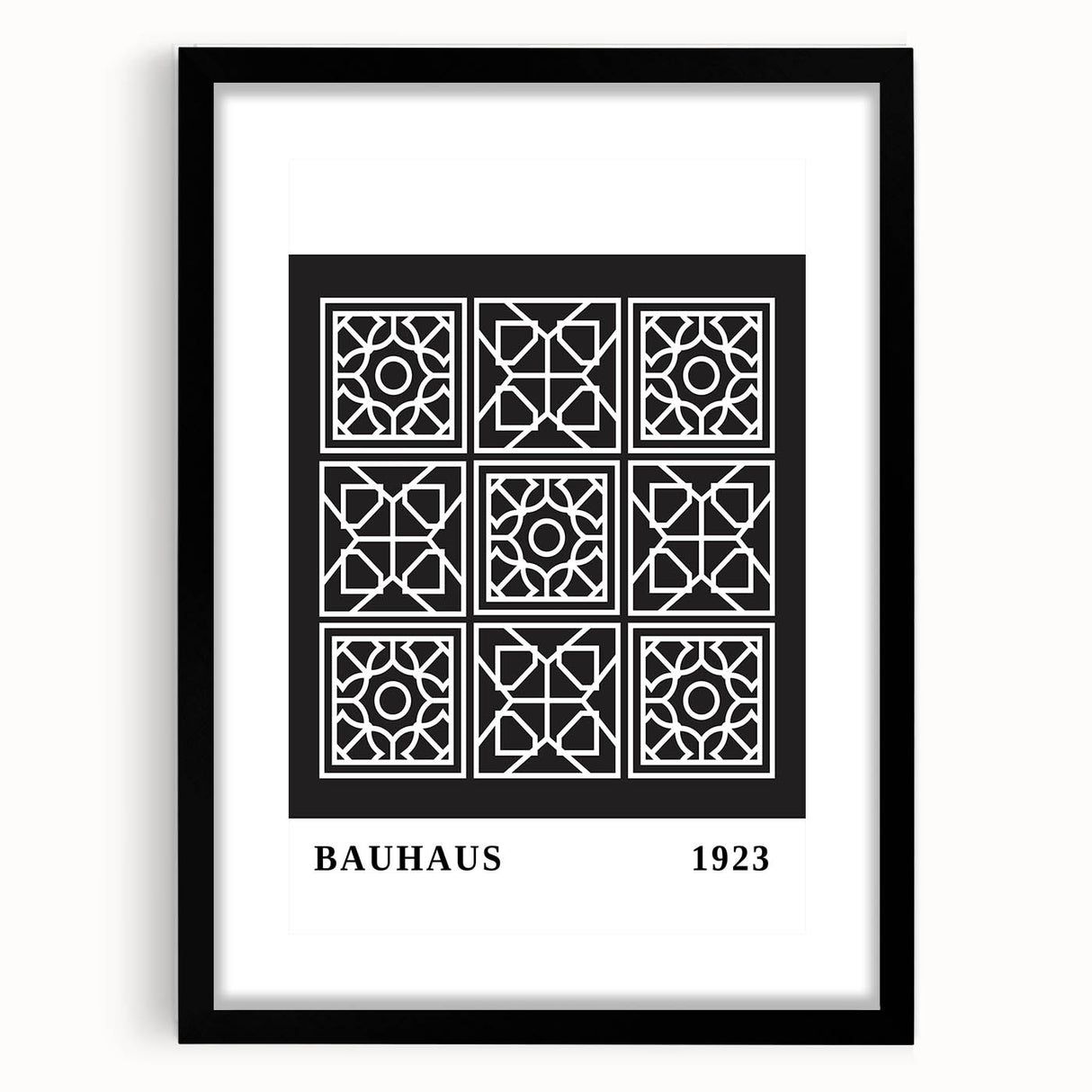Bohemian Wall Art | Bauhaus Geometric Grid Boho Canvas | Eclectic Print