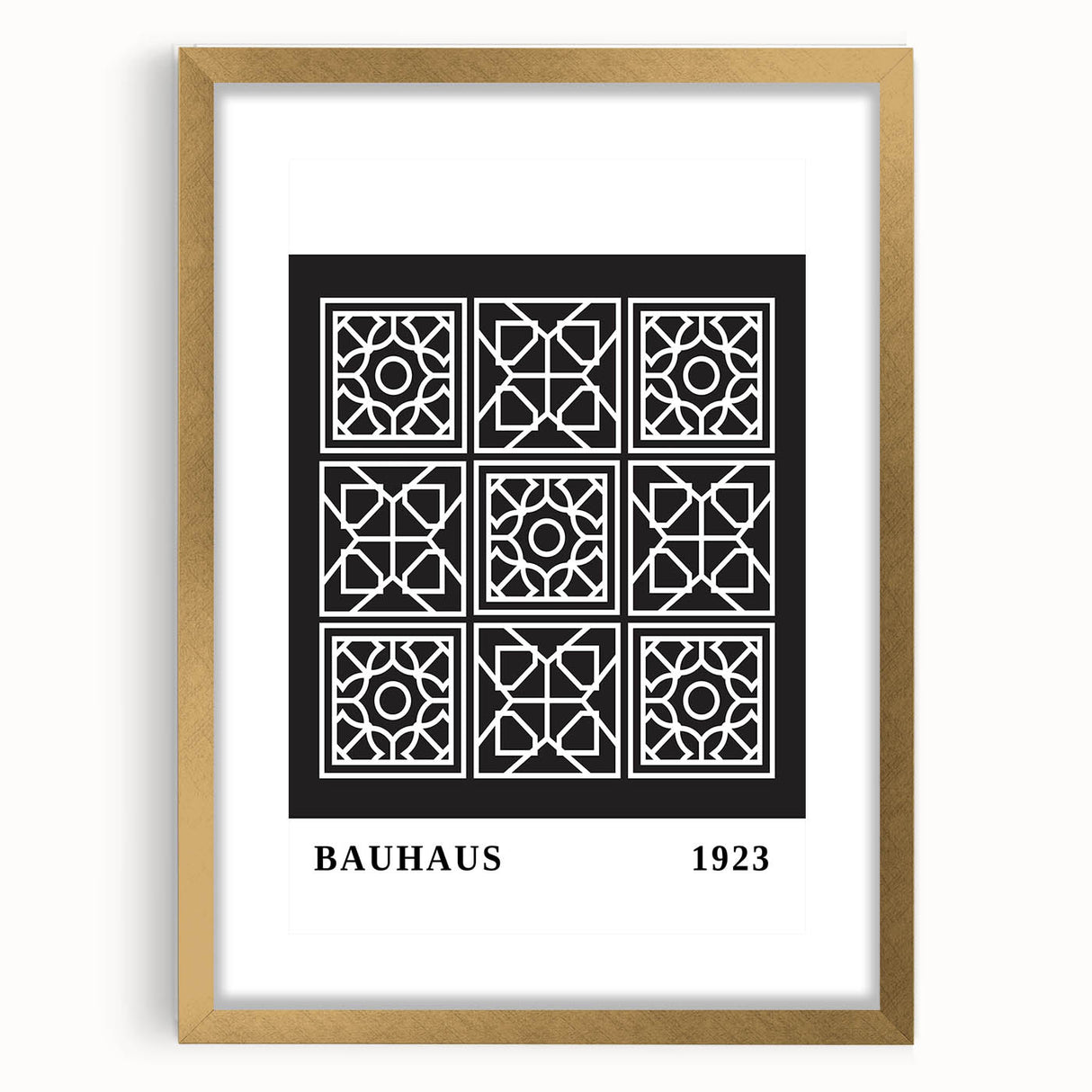 Bohemian Wall Art | Bauhaus Geometric Grid Boho Canvas | Eclectic Print