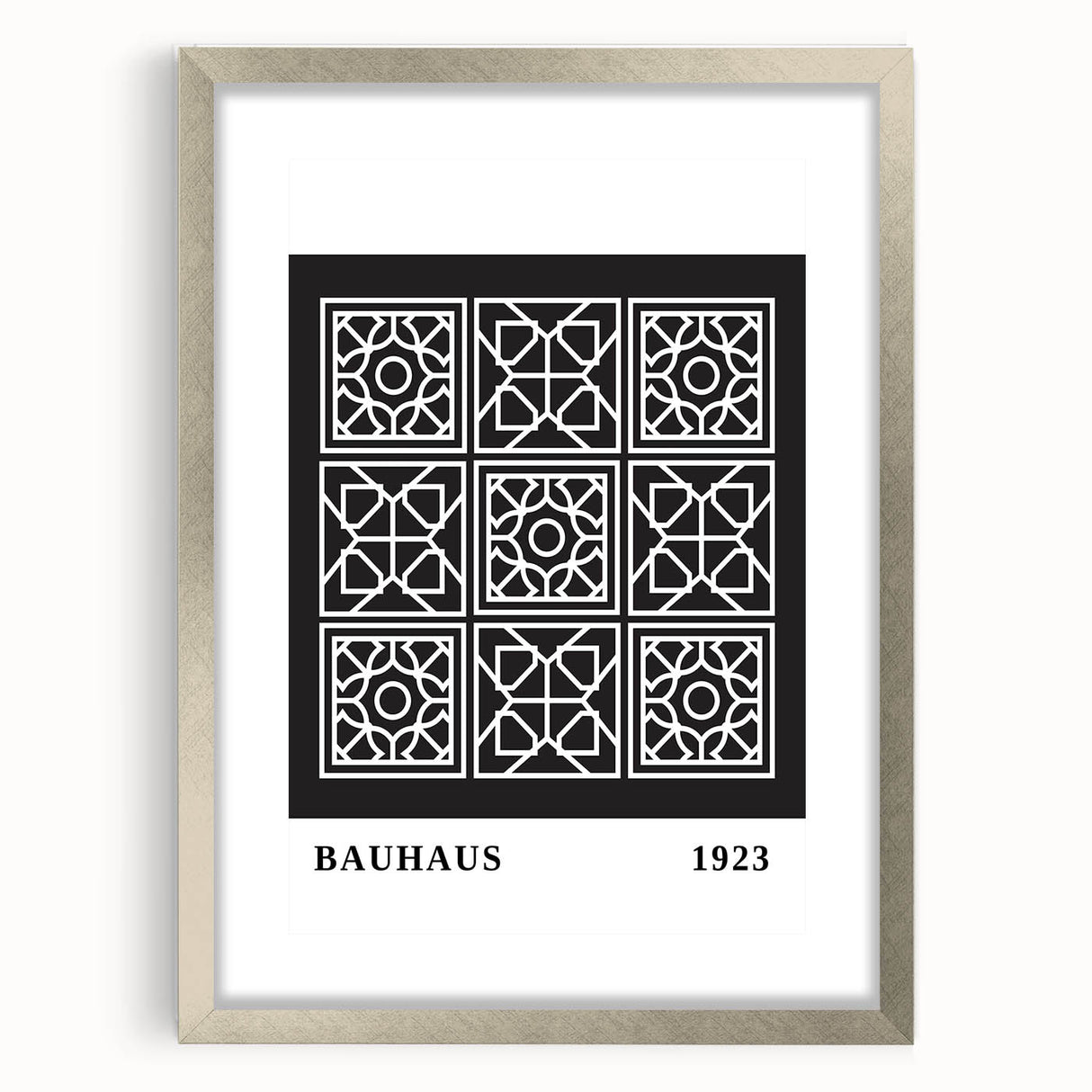 Bohemian Wall Art | Bauhaus Geometric Grid Boho Canvas | Eclectic Print