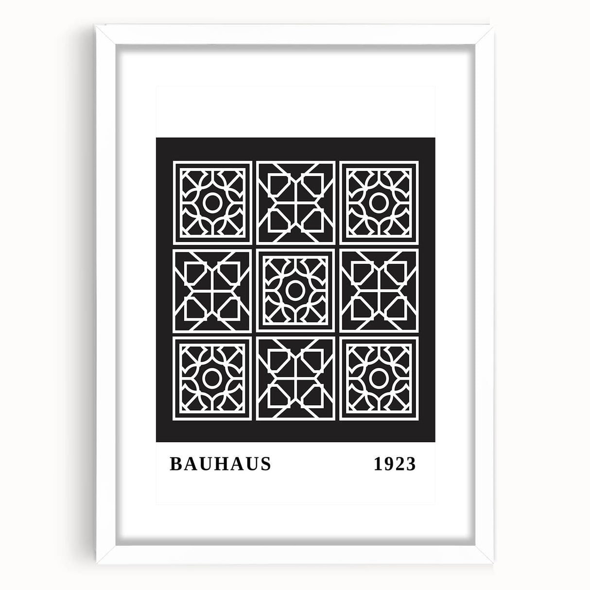 Bohemian Wall Art | Bauhaus Geometric Grid Boho Canvas | Eclectic Print