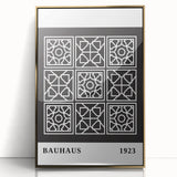 Bohemian Wall Art | Bauhaus Geometric Grid Boho Canvas | Eclectic Print