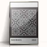 Bohemian Wall Art | Bauhaus Geometric Grid Boho Canvas | Eclectic Print
