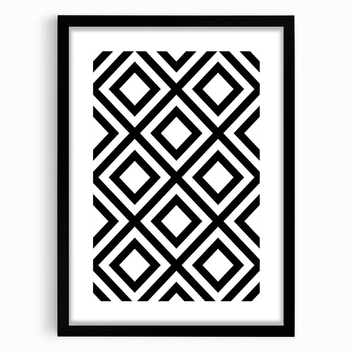 Bohemian Wall Art | Bold Bauhaus Diamond Geometric Canvas | Eclectic Print