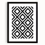 Bohemian Wall Art | Bold Bauhaus Diamond Geometric Canvas | Eclectic Print