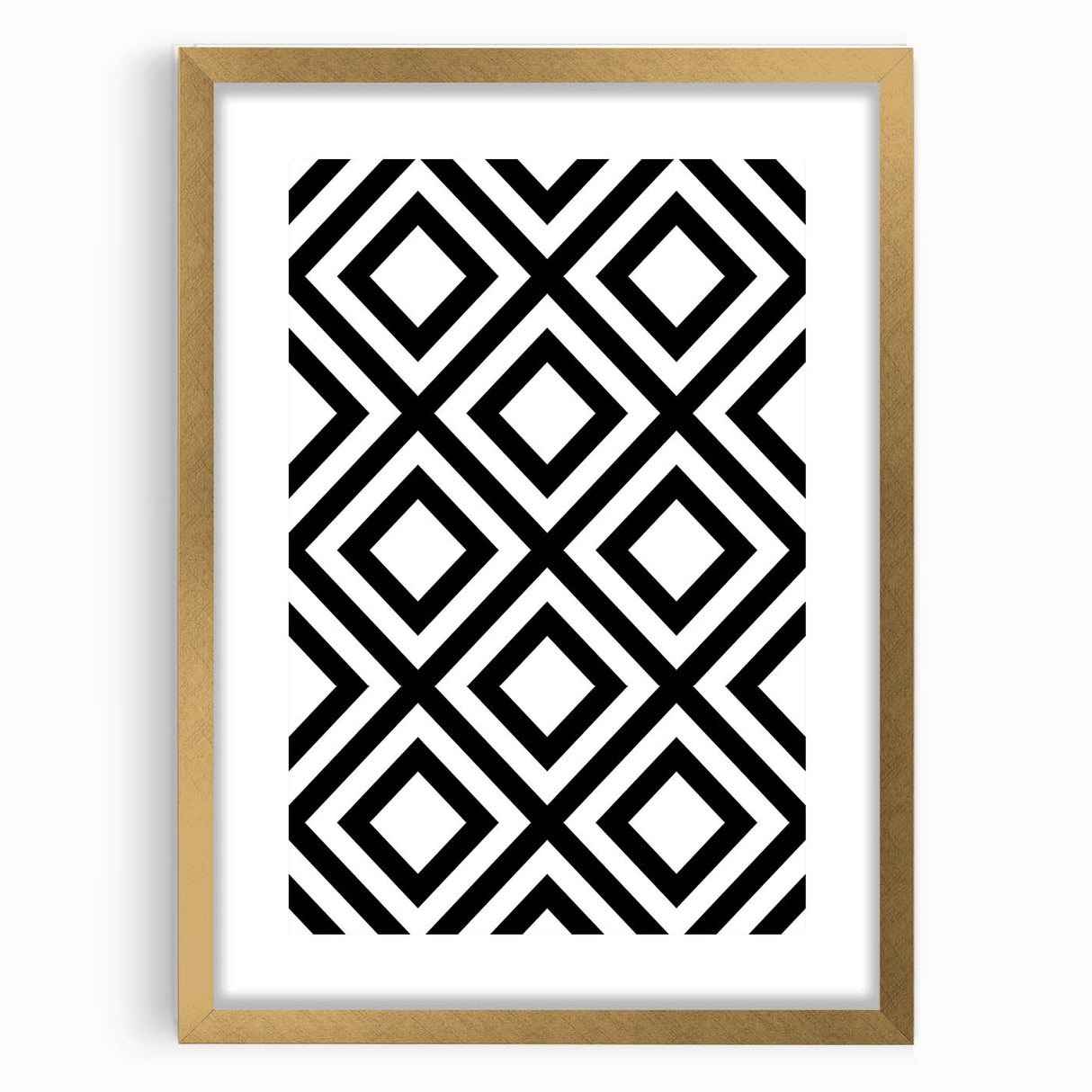Bohemian Wall Art | Bold Bauhaus Diamond Geometric Canvas | Eclectic Print