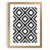 Bohemian Wall Art | Bold Bauhaus Diamond Geometric Canvas | Eclectic Print