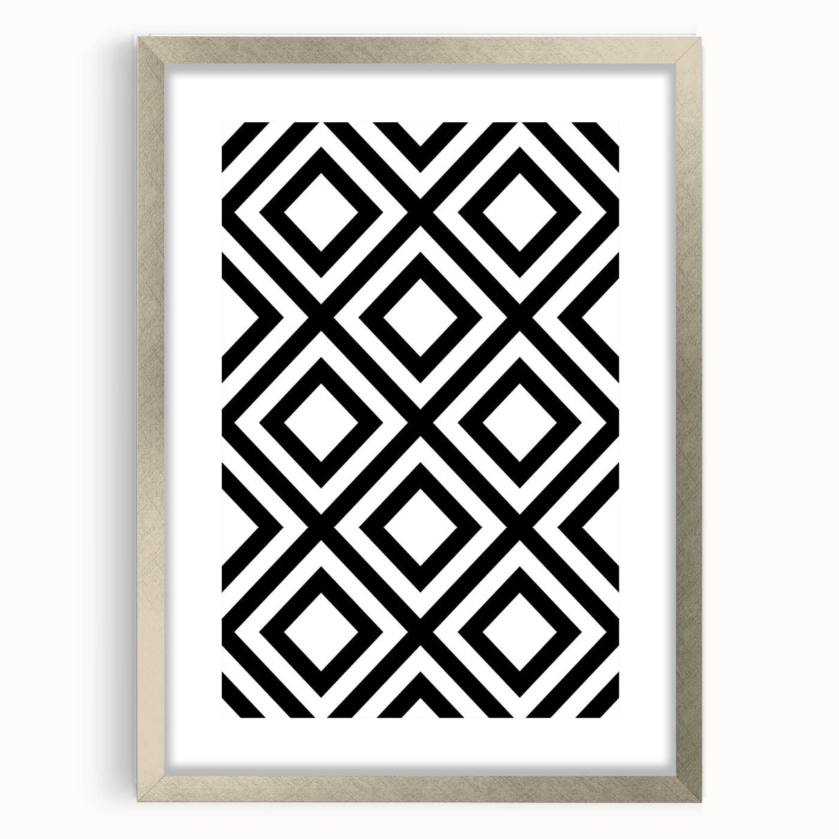 Bohemian Wall Art | Bold Bauhaus Diamond Geometric Canvas | Eclectic Print