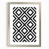 Bohemian Wall Art | Bold Bauhaus Diamond Geometric Canvas | Eclectic Print