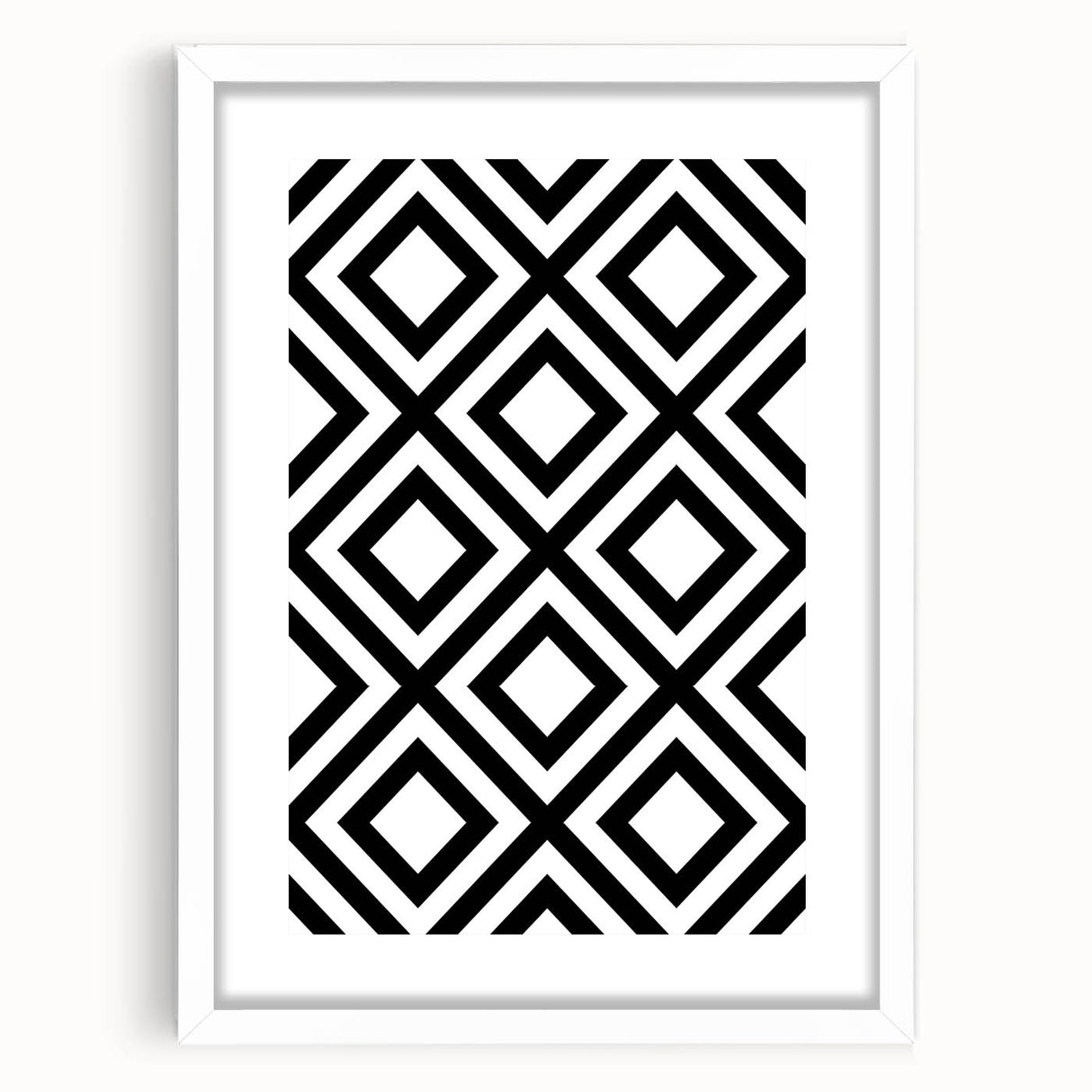 Bohemian Wall Art | Bold Bauhaus Diamond Geometric Canvas | Eclectic Print