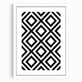 Bohemian Wall Art | Bold Bauhaus Diamond Geometric Canvas | Eclectic Print