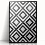 Bohemian Wall Art | Bold Bauhaus Diamond Geometric Canvas | Eclectic Print