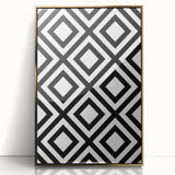 Bohemian Wall Art | Bold Bauhaus Diamond Geometric Canvas | Eclectic Print