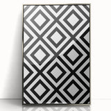 Bohemian Wall Art | Bold Bauhaus Diamond Geometric Canvas | Eclectic Print