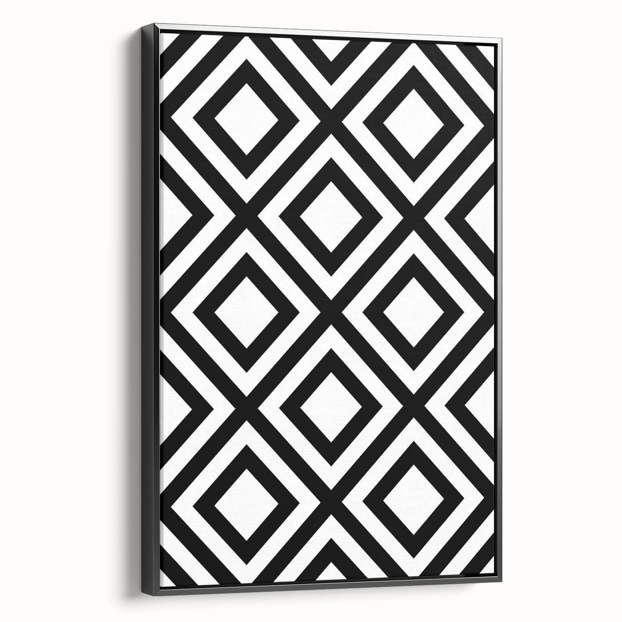 Bohemian Wall Art | Bold Bauhaus Diamond Geometric Canvas | Eclectic Print