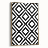 Bohemian Wall Art | Bold Bauhaus Diamond Geometric Canvas | Eclectic Print