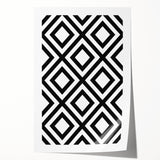 Bohemian Wall Art | Bold Bauhaus Diamond Geometric Canvas | Eclectic Print