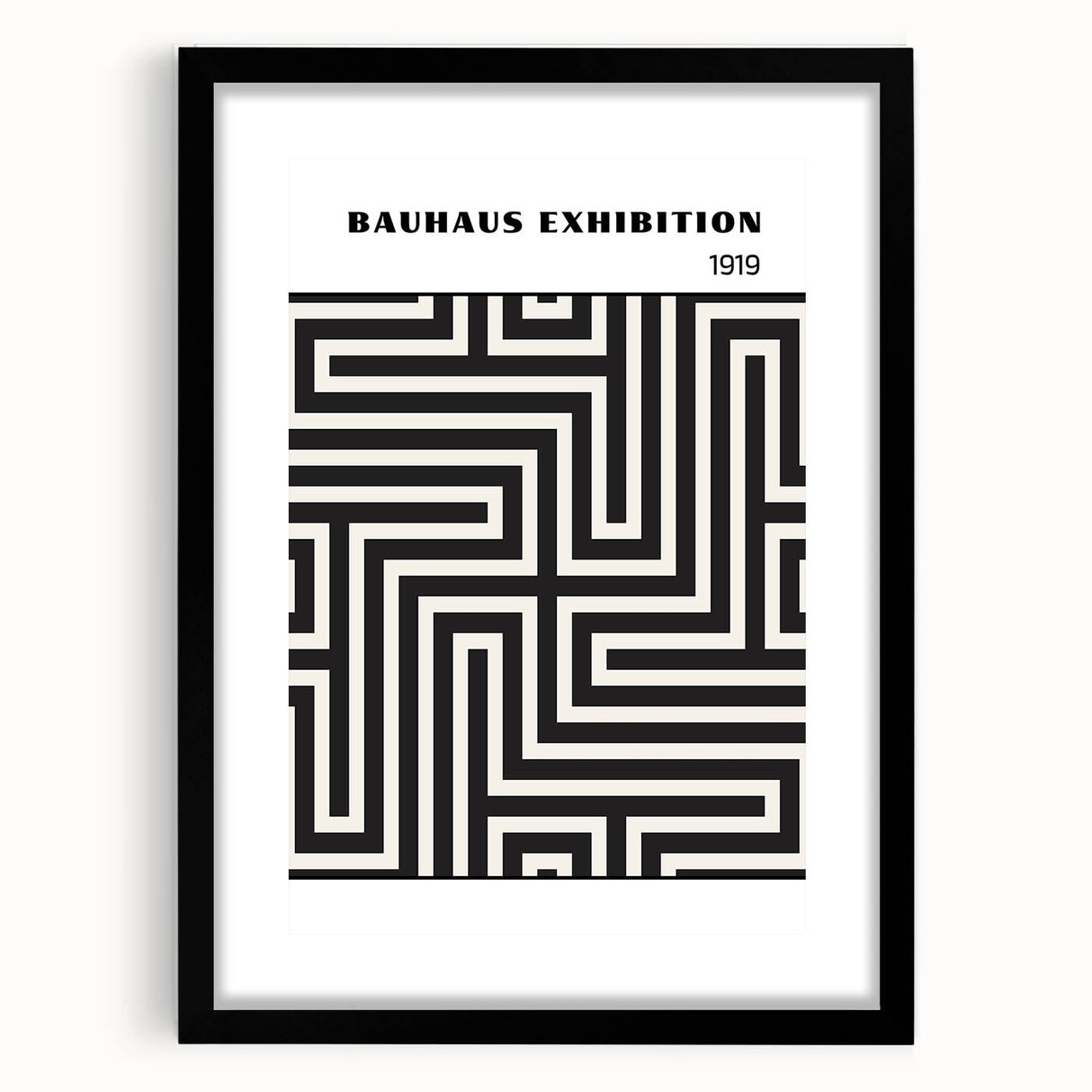 Bohemian Wall Art | Bauhaus Maze Geometric Boho Canvas | Eclectic Print