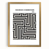 Bohemian Wall Art | Bauhaus Maze Geometric Boho Canvas | Eclectic Print