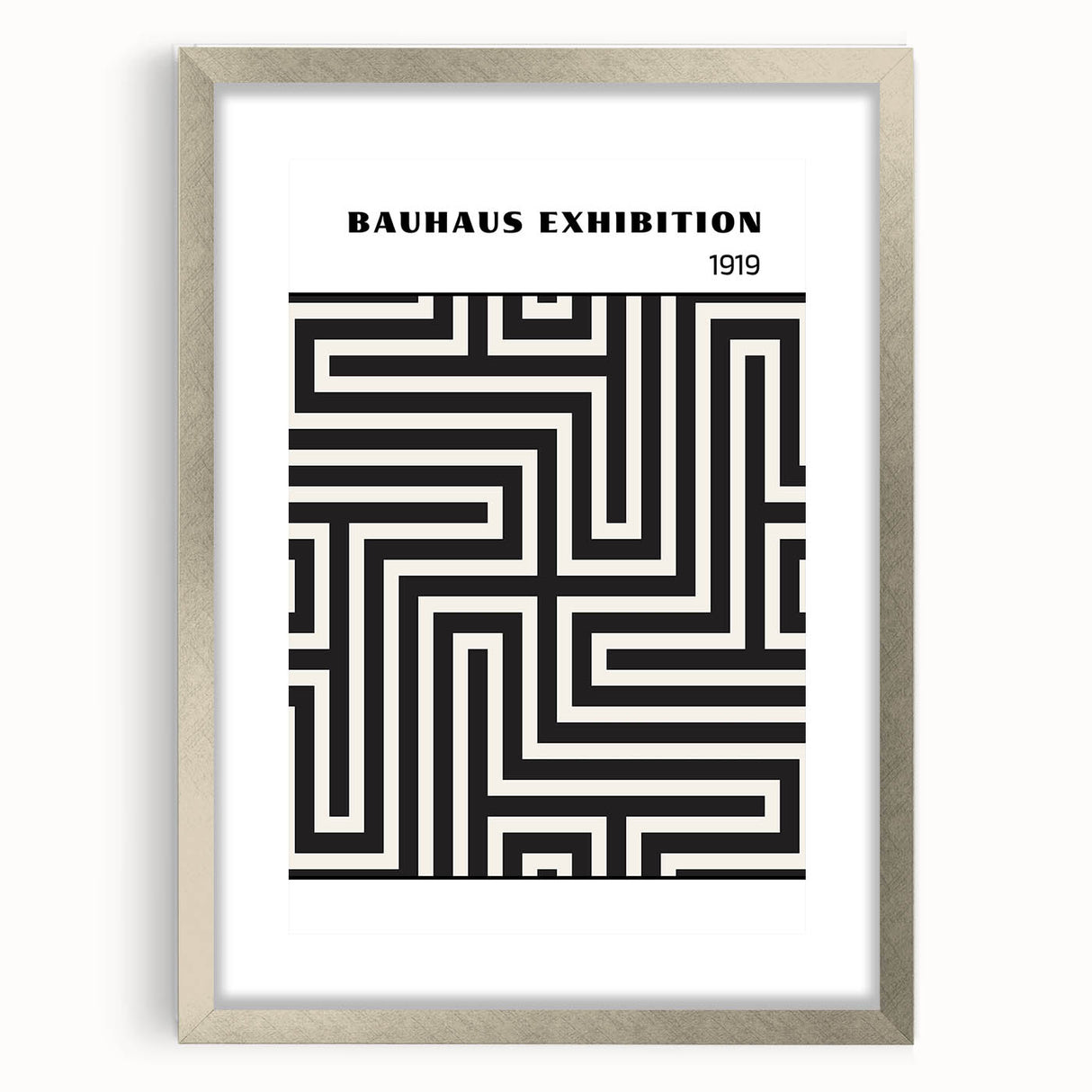 Bohemian Wall Art | Bauhaus Maze Geometric Boho Canvas | Eclectic Print