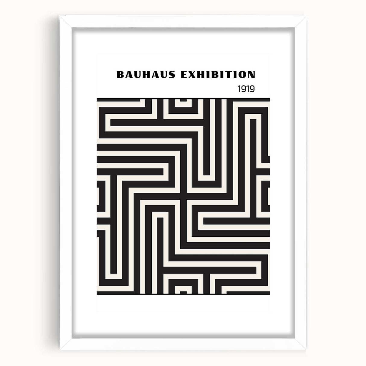 Bohemian Wall Art | Bauhaus Maze Geometric Boho Canvas | Eclectic Print