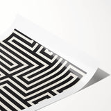 Bohemian Wall Art | Bauhaus Maze Geometric Boho Canvas | Eclectic Print