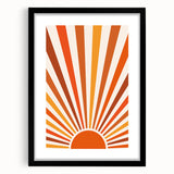 Bohemian Wall Art | Retro Sunburst Design | Boho Decor Canvas Print