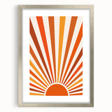 Bohemian Wall Art | Retro Sunburst Design | Boho Decor Canvas Print
