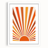Bohemian Wall Art | Retro Sunburst Design | Boho Decor Canvas Print