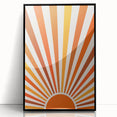 Bohemian Wall Art | Retro Sunburst Design | Boho Decor Canvas Print
