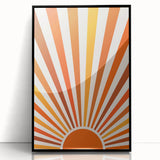 Bohemian Wall Art | Retro Sunburst Design | Boho Decor Canvas Print