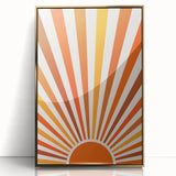 Bohemian Wall Art | Retro Sunburst Design | Boho Decor Canvas Print