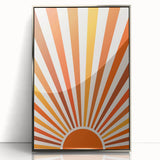 Bohemian Wall Art | Retro Sunburst Design | Boho Decor Canvas Print