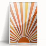 Bohemian Wall Art | Retro Sunburst Design | Boho Decor Canvas Print