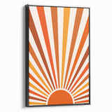 Bohemian Wall Art | Retro Sunburst Design | Boho Decor Canvas Print