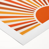 Bohemian Wall Art | Retro Sunburst Design | Boho Decor Canvas Print