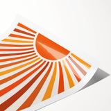 Bohemian Wall Art | Retro Sunburst Design | Boho Decor Canvas Print