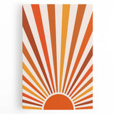 Bohemian Wall Art | Retro Sunburst Design | Boho Decor Canvas Print