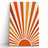 Bohemian Wall Art | Retro Sunburst Design | Boho Decor Canvas Print