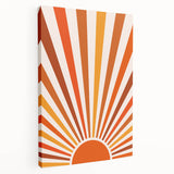 Bohemian Wall Art | Retro Sunburst Design | Boho Decor Canvas Print