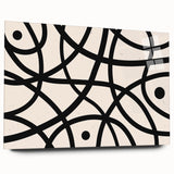 Bohemian Wall Art | Abstract Black Line Boho Canvas | Eclectic Art Print