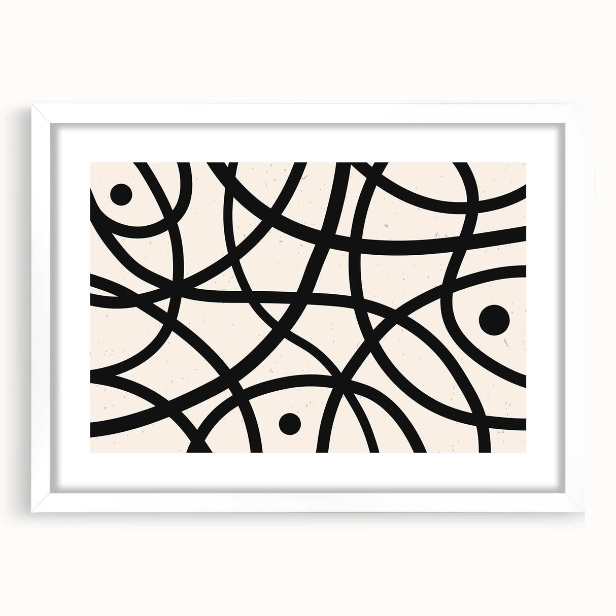 Bohemian Wall Art | Abstract Black Line Boho Canvas | Eclectic Art Print