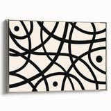 Bohemian Wall Art | Abstract Black Line Boho Canvas | Eclectic Art Print